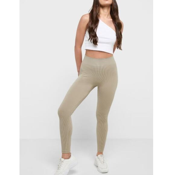 NEW TOPSHOP NORDSTROM Co-Ord Ribbed Seamless High Waist Leggings Size M - Picture 7 of 7